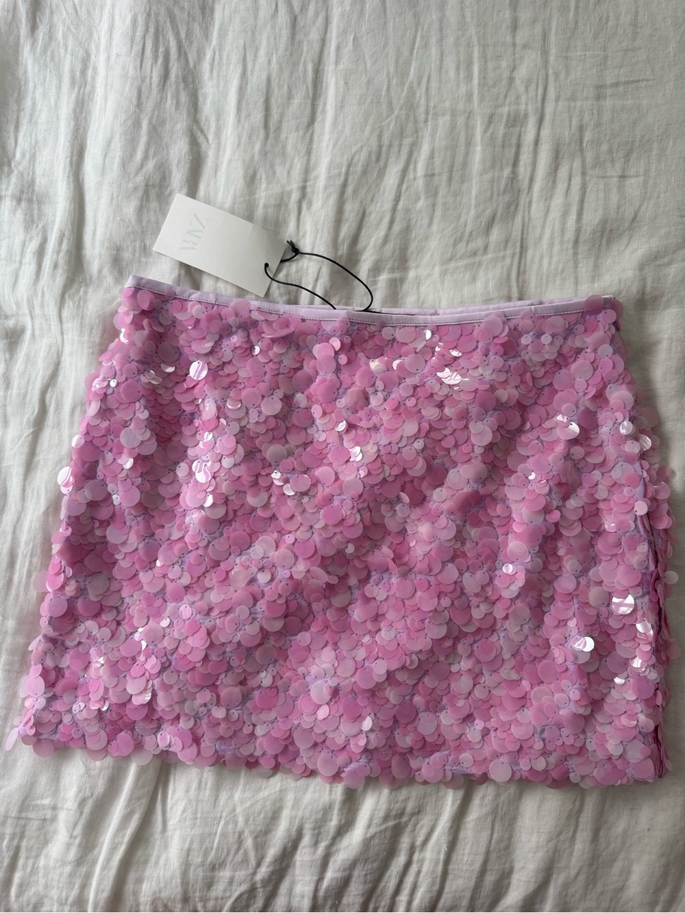 Zara Pink Sequin Mini Skirt